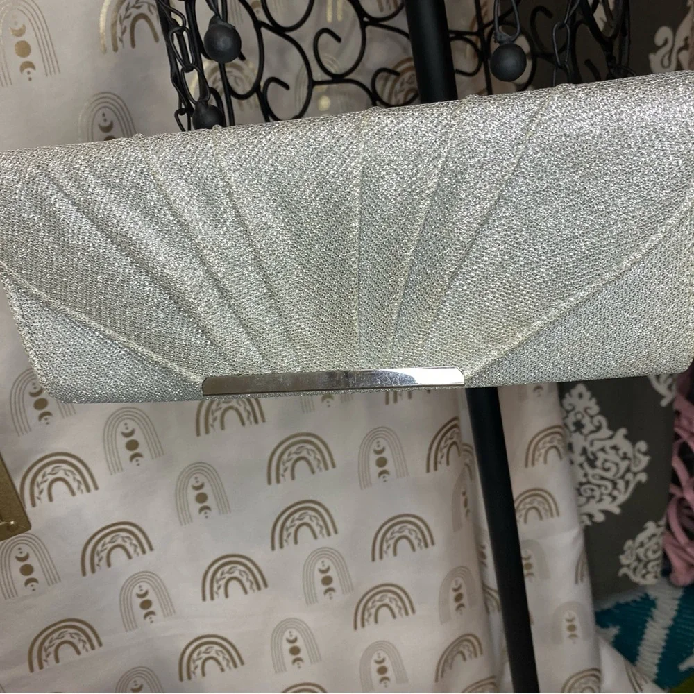 Call It Spring Glittering Silver Clutch